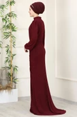 Rüya Tesettür Abiye Bordo thumbnail 3