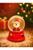 Dekoratif 2026 Yılbaşı Yeni Yılın En Güzel Hediyesi Noel Baba Figürlü Led Işıklı 9 cm Kar Küresi thumbnail 3