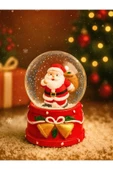 Yeni Yılın En Güzel Hediyesi Dekoratif 2026 Yılbaşı Led Işıklı 9 cm Noel Baba Figürlü Kar Küresi thumbnail 1