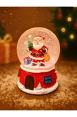 2026 Yılbaşı Yeni Yılın En Güzel Hediyesi Noel Baba Hediye Torbası Temalı Led Işıklı 9 cm Kar Küresi - 2