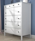 Hunerika Ceris 6 Çekmeceli Şifonyer-Wood Beyaz-Minifiks Bağlantılı - 2