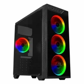 PowerBoost VK-C12B USB 3.2 RGB ATX Mid Tower Siyah Kasa thumbnail 1