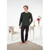 Estiva Penye İnterlok Kareli Uzun Kol Erkek Pijama Takım thumbnail 4