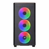 PowerBoost PB-P2252BP USB 3.2 ARGB mATX Mid Tower Siyah Kasa thumbnail 2