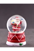 Yeni Yılın En Güzel Hediyesi Dekoratif Yılbaşı Led Işıklı 6,5 cm Noel Baba Figürlü Kar Küresi Hediye - 2