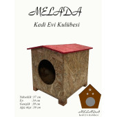 Melada Mobilya Sokak Hayvanları Kedi Evi Çatılı - 1