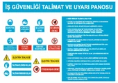 İş Güvenlik Talimatı ve Uyarı Panosu Sticker 20X28 Cm - 1