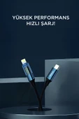 Torima U22 Siyah Type-C to Lightning 27W Hızlı Şarj Kablosu LED Ekranlı Dayanıklı Örgü Kablo thumbnail 2