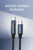 Torima U22 Siyah Type-C to Type-C 60W Hızlı Şarj Kablosu – LED Ekranlı, Dayanıklı Örgü Kablo thumbnail 4