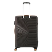 MÇS 3lü Set Kırılmaz Silikon Seyahat Valizi Bavulu V374 Kahve/Şamp - 7