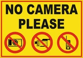No Please Camera Sticker 20X28 Cm - 1