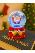 Yeni Yılın En Güzel Hediyesi 2026 Yılbaşı Yıldız Tutan Noel Baba Temalı Led Işıklı 9 cm Kar Küresi - 1