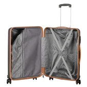 MÇS 3lü Set Kırılmaz Silikon Seyahat Valizi Bavulu V374 Kahve/Şamp - 3