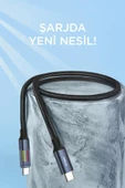 TORIMA U21 Siyah Type-C to Type-C 60W Hızlı Şarj Kablosu – LED Ekranlı, Dayanıklı Örgü Kablo thumbnail 2