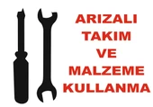 Arızalı Takım ve Alet Kullanma Sticker 20X28 Cm - 1