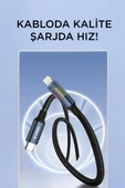 Torima U21 Siyah Type-C to Lightning 27W Hızlı Şarj Kablosu LED Ekranlı Dayanıklı Örgü Kablo thumbnail 2