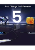 Ugreen Nexode 300w Gan 5 Portlu Hızlı Şarj Cihazı Istasyonu, 4xusb-c, 1xusb-a, Gri - 90903b - 5