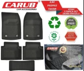 Carub Paspas 4.5 D Derin Havuzlu Lüx 5 Parça Siyah Kutulu - 1