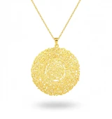 İnşirah Suresi Gümüş Kolye - Altın thumbnail 1