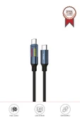 TORIMA U21 Siyah Type-C to Type-C 60W Hızlı Şarj Kablosu – LED Ekranlı, Dayanıklı Örgü Kablo thumbnail 1