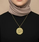 İnşirah Suresi Gümüş Kolye - Altın thumbnail 2