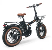 Alba Fold F Premium 750Watt Mid Motor 48V 16Ah(768Wh) Elektrikli Bisiklet Siyah Zırhlı lastik Hd Fren - 4