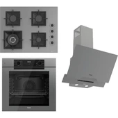 Ferre Fryart-Sılentart Serisi Gri Set (SC408-WFA + QEP63CPR +D065-SA) - Döküm Izgara / 65 cm Ocak - 1