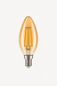 Rustik LED Ampul 4W E14 2700K Sarı Işık Şeffaf Cam - 1