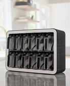 Dekoratif Stand Baharatlık 12 li Kaşıklı Kapaklı Baharatlık Takımı - Siyah Beyaz - 3