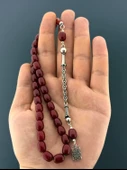 MURİ TESBİH 5,9 GR 925 AYAR GÜMÜŞ PÜSKÜL SIKMA KEHRİBAR KAPSÜL KESİM 8X10,25 - 3
