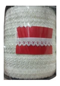 Çamaşır Lastiği Dantelli 1 cm 1 Metre Kırık Beyaz - 1