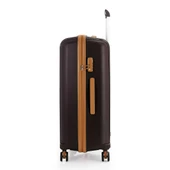 MÇS Bavul Orta ve Kabin 2li Set Silikon Valiz V305 Kahve/Şamp thumbnail 4