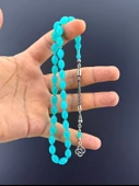 MURİ TESBİH 4,6 GR 925 AYAR GÜMÜŞ PÜSKÜL SUAT YEŞİLYURT UÇAK CAMI BEYZİ KESİM 7X11 - 2