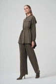Nuss 1022 Taş İşlemeli Pantolonlu Takım - Haki thumbnail 4