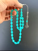 MURİ TESBİH 4,6 GR 925 AYAR GÜMÜŞ PÜSKÜL SUAT YEŞİLYURT UÇAK CAMI BEYZİ KESİM 7X11 - 4