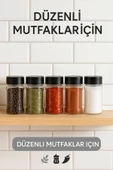 6’lı Dayanıklı Plastik Baharatlık Seti – Şeffaf Gövde, Siyah Kapak, Düzenli Mutfaklar İçin 90 ml thumbnail 7