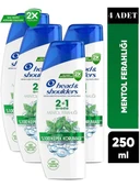 Head&Shoulders Şampuan 2in1 Mentol Ferahlığı 250 Ml 4 Adet - 1