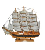 Monalisa Home 50 cm Uzunlukta Ahşap Yelkenli Maket Gemi thumbnail 4