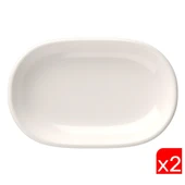 Tabak Evi Porselen Magnus Oval Kayık Tabak 18x11x2,50cm 2 Lİ thumbnail 1