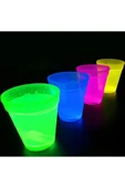8 Adet Glow Parti Bardak Karanlıkta Parlayan Yılbaşı Neon Işıklı Kokteyl Bardağı 8.5x10.5 cm thumbnail 7