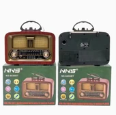 NS-6650 Büyük Boy Telefon Tutma Aparatlı Retro Ahşap Tasarım Bluetooth Hoparlörlü Radyo Fm/am thumbnail 2