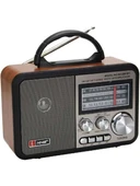 NS-8897 Orta Boy Retro, Nostaljik, Ahşap Tasarım Bluetooth Hoparlörlü, Şarjlı, Taşınabilir Fm/am Destekli Radyo thumbnail 1