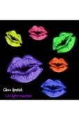 6 Adet Glow Parti Ruj Karanlıkta Parlayan Yanan Uv Neon Fosforlu Lipstick Dudak Yüz Boyama - 6