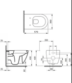 Bocchi Venezia Asma Klozet Rimless Kanalsız, Parlak Beyaz Kapak Hariç 1295-001-0128 thumbnail 2