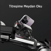 Gidon Bağlantılı 360° Derece Ayarlanabilir 3.5'-7.2' Uyumlu Motosiklet Bisiklet Telefon Tutucu - 4