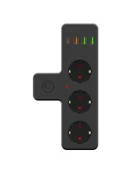 Ftr-12 Termal Akım Korumalı Isıya Dayanıklı 3 lü Priz 3x Usb 1x Type-c - 1
