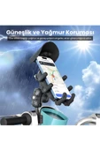 Gidon Bağlantılı Güneş Ve Yağmur Korumalı 360° Derece Ayarlanabilir Motosiklet Bisiklet Telefon Tutucu - 4