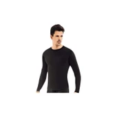 Kota Erkek Kışlık Termal Sıcak Tutan Tayt ve Fanila Takım 2'li Set Siyah - 3