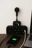 Çoklu Kablolu Priz Yüksek Gerilim Korumalı 3 lü Priz 1x Usb 2x Type-c Çıkışlı Grup Priz Çoğaltıcı Siyah - 2