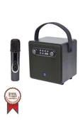Bts-1688 Yeşil Mikrofonlu Karaoke Bluetooth Hoparlör - 1